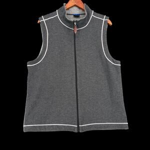 Mens Reversible Knit Vest Sz M Gray Wilkens Bros Heritage Collection Preppy
